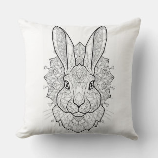 Crystal Hare Geometrisk Konsttryck | Elegant Kanin Kudde