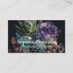 Crystal Healer Energy Worker Succulents Crystals Visitkort