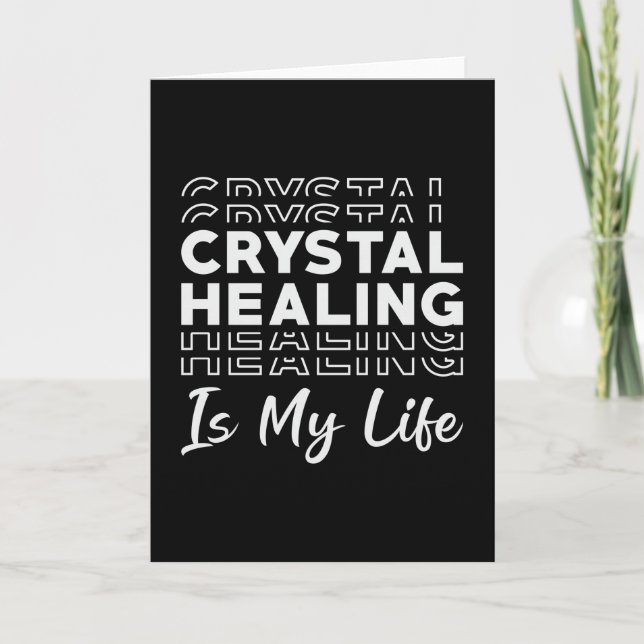 Crystal Healing är mina livskrystals Gemstones Kort (Framsida)