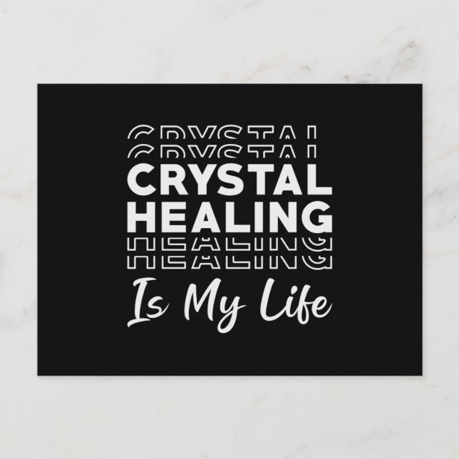 Crystal Healing är mina livskrystals Gemstones Vykort (Framsida)