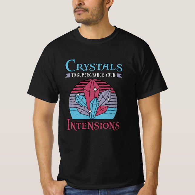 Crystal Healing Crystals to Supercharge Chakra T Shirt (Framsida)