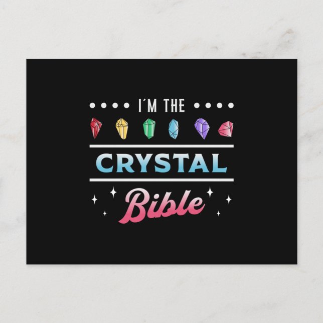 Crystal Healing Jag är Crystal Bible Heal Chakra Vykort (Framsida)