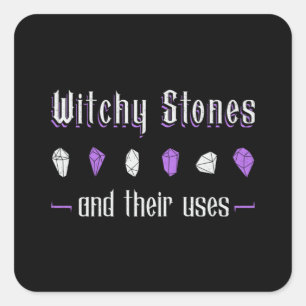 Crystal Healing WitchStones and their Användas Hea Fyrkantigt Klistermärke