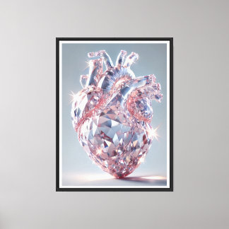 Crystal Heart Anatomy - Realistic Human Heart Art Canvastryck