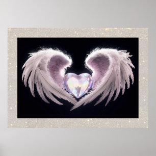 *~*~ Crystal Heart Angel Vingar Black AP78 Poster