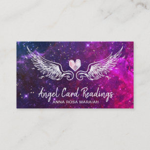 *~* Crystal Heart Angel Vingar Cosmic Stars Visitkort