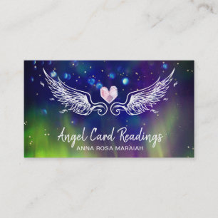 *~* Crystal Heart Angel Vinge Cosmic Abstrakt Visitkort