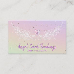 *~* Crystal Heart Angel Vinge Stjärtnig Natt Himm Visitkort