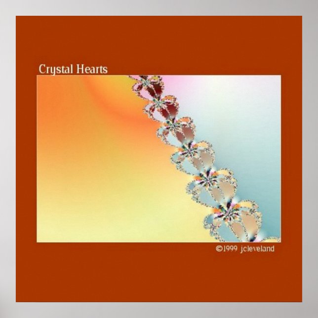 Crystal Heart Fractal Art Wall Poster (Framsidan)