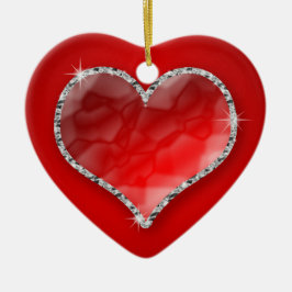 Crystal Heart Julgransprydnad Keramik