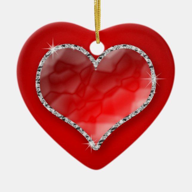 Crystal Heart Julgransprydnad Keramik (Framsidan)