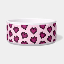 Crystal Heart Mönster Cute Magenta Mörk Rosa