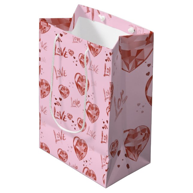 Crystal Hearts Gift Bag (Framsidan Vinklad)