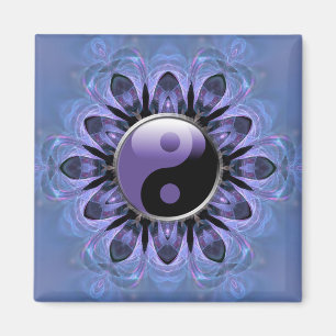Crystal Hearts Lila Yin Yang Magnet