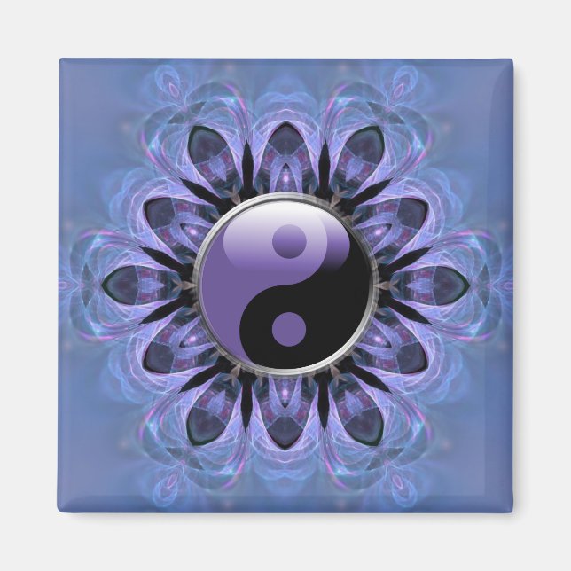 Crystal Hearts Lila Yin Yang Magnet (Framsidan)