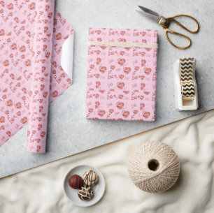 Crystal Hearts Wrapping Papper Presentpapper