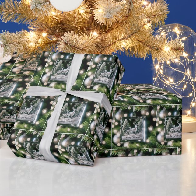 Crystal Hjort ornament på Gräs Träd Presentpapper (Helgdagar)