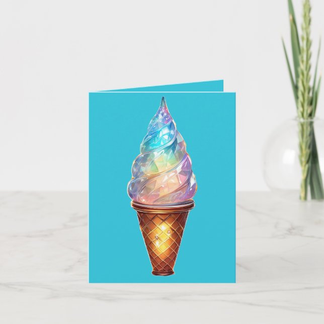 Crystal Ice Cream Cone Tack Kort (Framsida)