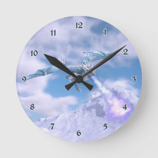 Crystal Ice Dragon Rund Klocka