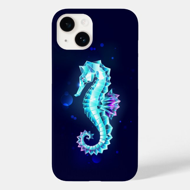 Crystal Ice Seahorse on Blue Background (Baksida)