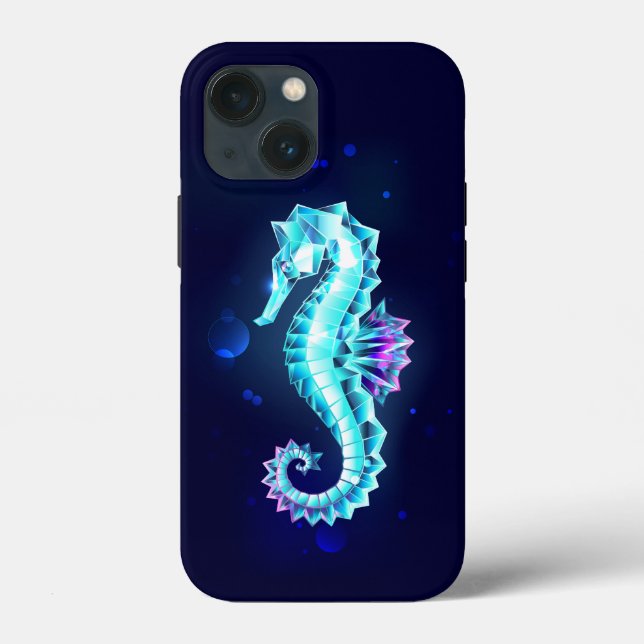 Crystal Ice Seahorse on Blue Background (Baksida)