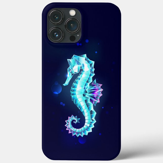 Crystal Ice Seahorse on Blue Background (Baksida)