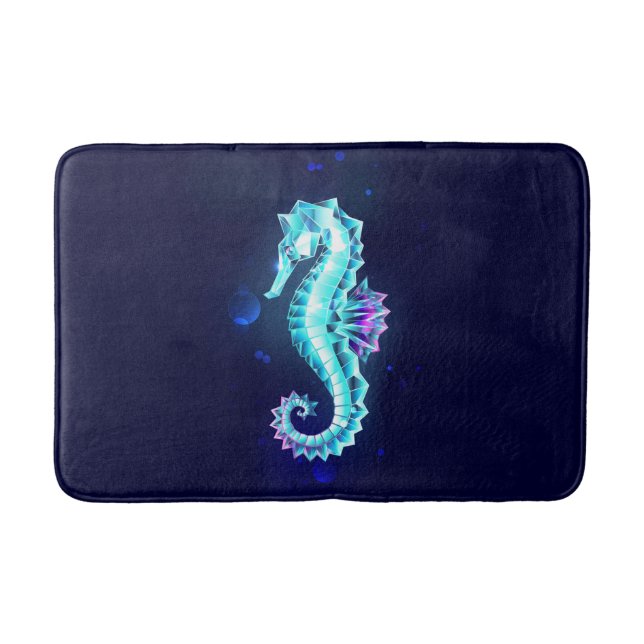 Crystal Ice Seahorse on Blue Background Badrumsmatta (Framsidan)