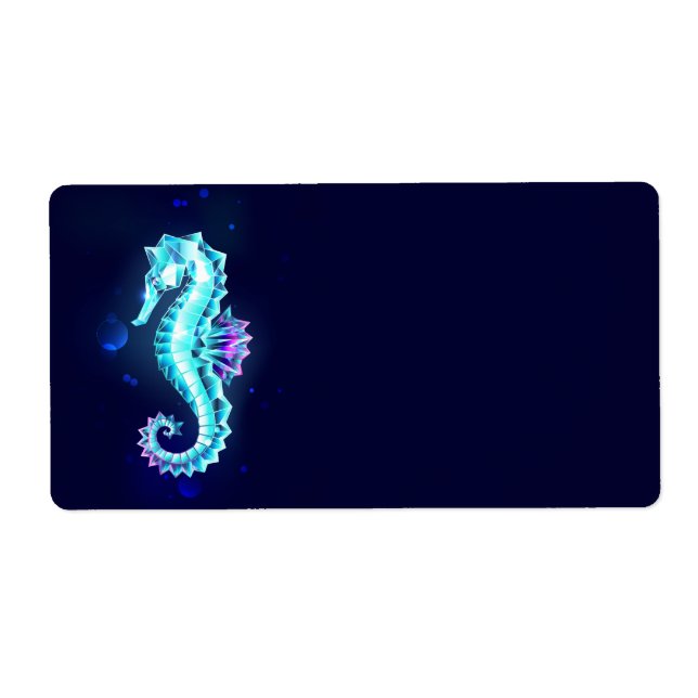 Crystal Ice Seahorse on Blue Background Fraktsedel (Framsidan)
