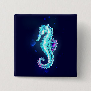 Crystal Ice Seahorse on Blue Background Knapp