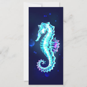 Crystal Ice Seahorse on Blue Background Magnetisk Inbjudningskort