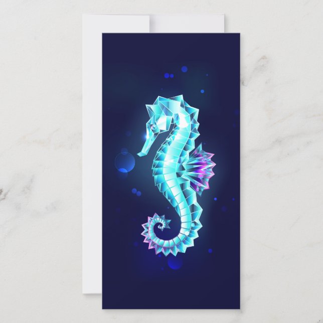 Crystal Ice Seahorse on Blue Background Meddelande (Framsida)