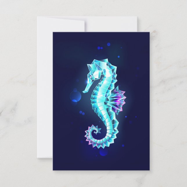 Crystal Ice Seahorse on Blue Background Meddelande (Framsida)