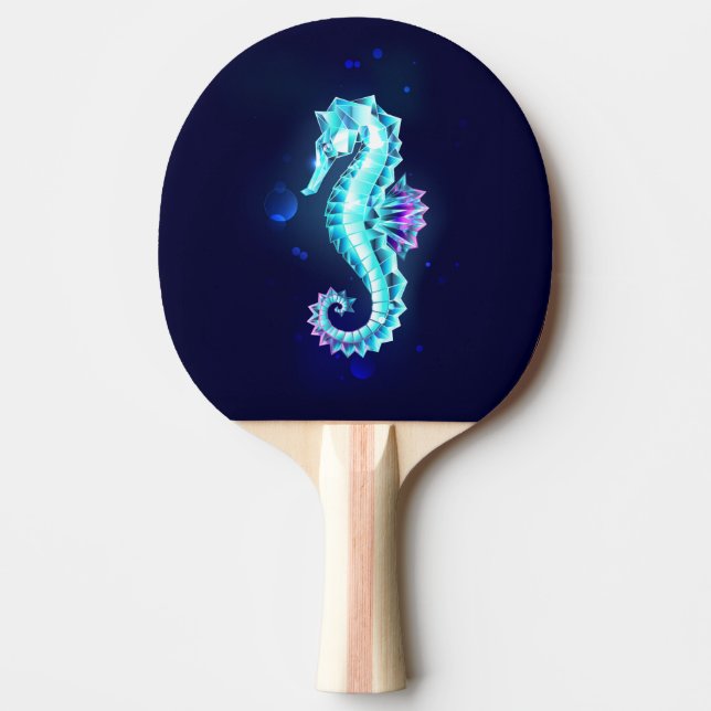 Crystal Ice Seahorse on Blue Background Pingisracket (Framsidan)