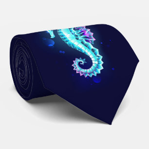 Crystal Ice Seahorse on Blue Background Slips