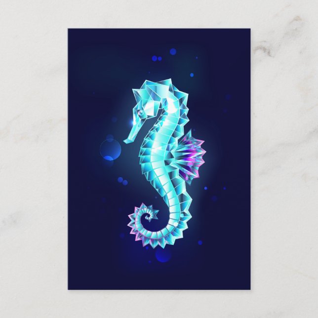 Crystal Ice Seahorse on Blue Background Tilläggskort (Framsida)