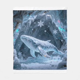 Crystal Ice Whale in Enchanted Frozen Cavern Fleecefilt