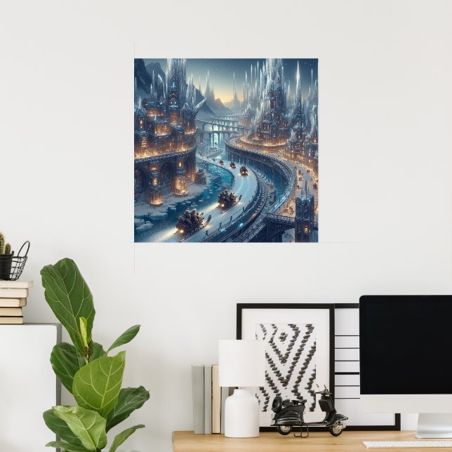 Crystal Ice World Fantasy Art Poster (Hemmakontoret)