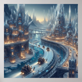 Crystal Ice World Fantasy Art Poster