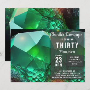 Crystal Jewel Leo Grönt Peridot August Birthday Inbjudningar