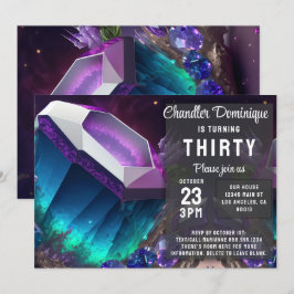 Crystal Jewel Tone Alexandrite Gem June Birthday Inbjudningar