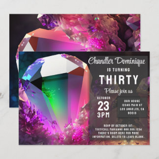 Crystal Jewel Tone Tourmaline Oktoberdag Inbjudningar