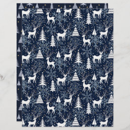 Crystal-julens Hjort Blue-Grått Scrapbook Papper