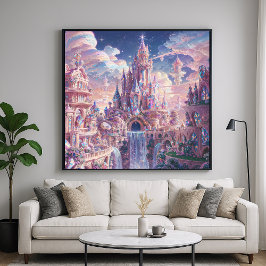 Crystal Kingdom Castle - Fantasy Art Stil Poster