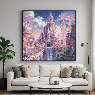 Crystal Kingdom Castle - Fantasy Art Stil Poster