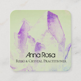 Crystal läka Yoga ledar- Reiki för *~*energi Fyrkantigt Visitkort