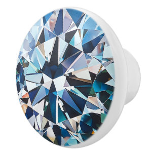 Crystal Light Blue Diamond Mönster Knopp