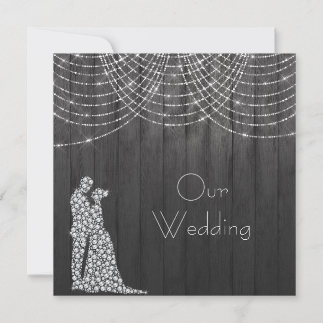 Crystal Light knight in sharre bröllop Inbjudningar (Framsida)