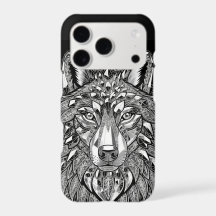 Crystal Lion Väggkonst | Vit Linjekonst på Svart |