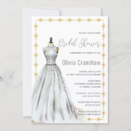 Crystal look Bröllop Gown Möhippa Inbjudningar