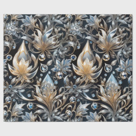 Crystal Luxury Flowers Filigree Wrapping Papper Presentpapper